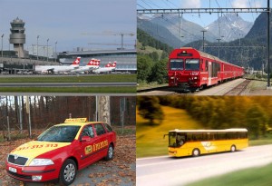 Collage del transporte en Suiza